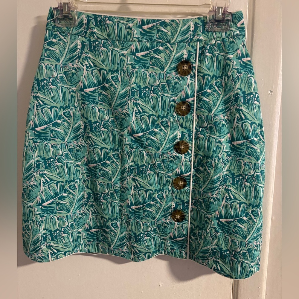 Lauren James Lighthouse Print Skirt Womens  Pink Blue Button Front Preppy
(951)